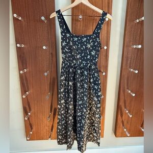Aerie Black Floral Midi Dress